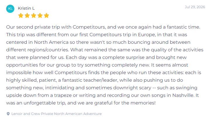 competitours customer review
